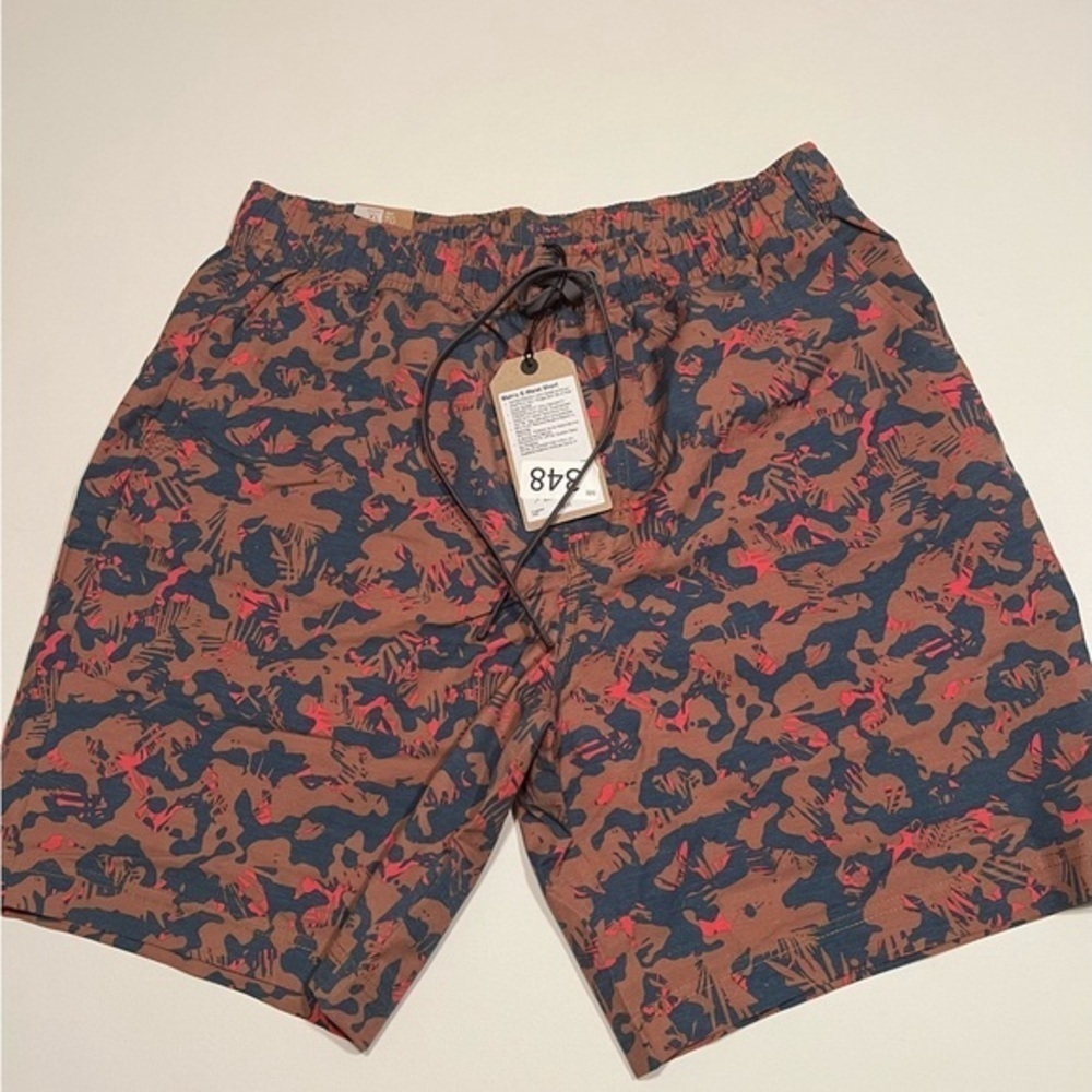 NWT prAna Metric E-Waist Shorts Mens Size Large XL Fresca Camo 8” No Liner (D4)